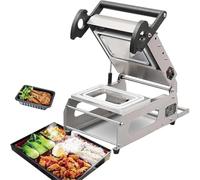 Máquina selladora manual de bandejas de alimentos, sellador para llevar de 600 W, 480 cajas/hora, control de temperatura de 0 a 200 °C para pastel Bento Honey