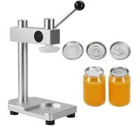 Máquina selladora manual de latas, herramienta selladora de latas de aluminio para botellas de soda y PET, altura de sellado de 91-168 mm, incluye 100 tapas de sellado