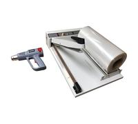 Máquina selladora térmica con temperatura ajustable y soporte de rodillo para películas de plástico, ideal para sellar botellas, libros y varios artículos