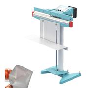 Máquina selladora térmica de 1350 W, sellador de impulso comercial con cortador, sello de doble cara para compuesto de papel de aluminio de PVC, funcionamiento con pedal de pie