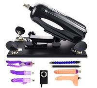 Maquina sexual - Ametralladora de masturbación automática y controlada a distancia con juego de consoladores para mujeres, máquina de mierda super fuerte y manos libres (Black)