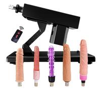Máquina sexual automática de empuje - Máquina de penetración con control remoto inalámbrico y 5 consoladores realistas - Compatible con conector 3XLR - para hombres y mujeres