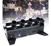Máquina sopladora de confeti con control remoto/DMX, lanzador de confeti profesional, cañón de confeti eléctrico de 4 disparos for fiestas, DJ, bodas, escenarios, espectáculos, discotecas.