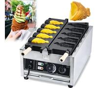 Máquina Taiyaki, máquina for hacer gofres antiadherente con forma de pez, temperatura ajustable de 50 a 30°C, for cocinas comerciales, puestos de comida callejera y otros lugares