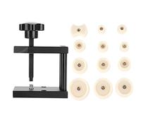 Máquina Taponadora de Relojes Rotativos Manuales, Cubierta de la Caja Delantera Trasera de Cristal del Reloj Prensatelas Más Cerca con 12 Troqueles, Herramienta de Prensado de la