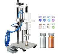 Máquina taponadora neumática para tapas de metal, crimpadora de sellado de escritorio con ajuste de altura e interruptor de pie, sellos de tapas de aluminio de 13 mm/15 mm/20 mm
