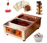 Máquina templadora de Chocolate, fundidor eléctrico de 1400 W con Control preciso de Temperatura (86-185 °F), Calentador de Acero Inoxidable de 2 Tanques para Chocolate, Queso, Salsa Double Basin