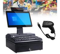 Máquina Todo En Uno De Caja Registradora Táctil Pequeña, Pantalla táctil de 15,6 pulgadas, Plegable En Múltiples Ángulos, 4/8G + 64/128/256 GB, para Restaurante Supermercado Minorista A-4+64GB