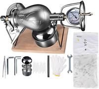 MáQuina Tradicional China para Hacer Palomitas de MaíZ, Manual de Acero Inoxidable 304 de Aire Caliente A Alta PresióN con ManóMetro para Reuniones Familiares(338ml)