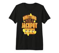 Máquina tragamonedas Esperando un Jackpot 777 Fun Gambler Camiseta Premium