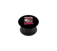 Máquina tragamonedas Queen Casino Gambling Poker Jugador Vegas PopSockets PopGrip Adhesivo