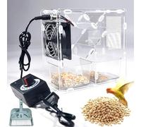 Máquina Trilladora De Grano De Doble Granero, Limpiadora Eléctrica De Semillas De Aves con Ventilador Ajustable Y Diseño Transparente, para La Limpieza Eficiente De Mijo, Arroz Y Frijoles