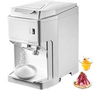 Máquina Trituradora de Hielo Eléctrica Profesional para Granizados y Cócteles, 250W Motor de Cobre, Triple Cuchilla de Acero, Finura Ajustable y Diseño Abierto para Limpieza Rápida