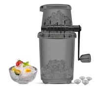 Máquina trituradora de hielo manual, cuchillas de acero inoxidable Manivela manual Rompehielos Trituradora de hielo portátil transparente para uso doméstico Fiesta Café Bar (with suction cups)