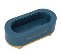 Máquina ultrasónica de limpieza de joyas, limpiador de joyas ultrasónico de seguridad portátil con operación de una tecla para reloj (Azul)