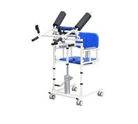 Máquina universal de desplazamiento de asiento con ruedas, reposo de cama, asistencia para uso doméstico, elevación y descenso hidráulicos de la grúa de viaje de acero (azul)