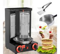 Máquina Vertical De Shawarma A Gas, Parrilla De Propano Giratoria Automática con Quemador Y Espátula para Carne, Temperatura 50-300 ℃, Calefacción De Control Dual, Horno para Hornear Kebab De Acero