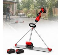 Máquina Vibradora Para Regla De Hormigón, Kit De Vibración Y Herramienta De Acabado, Equipada Con 1 O 2 Baterías, Placa De Acero Inoxidable De 5 Pies, Velocidad 3000-6000 Rpm dualbattery