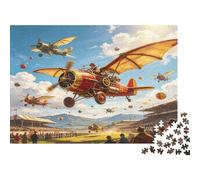 Máquina Voladora Vintage Competencia Puzzle de 1000 Piezas Papel para Adultos Escena de Arena Clásica Puzzle para Toda la Familia Relajación Concentración Regalo 52x38cm/1000pcs