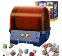 Máquina volteadora de rocas eléctrica, con campana de reducción de ruido, cubo adhesivo dividido, modo temporizador, rodillos ocultos, adecuada para entusiastas de los minerales geológicos