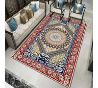 Máquina Washable Soft Blue Area Rug Retro Low Pila Carpet for Living Room Bedroom Gaming Room and Corredor, 100 x 200 cmIdeal para habitaciones y decoración del hogar