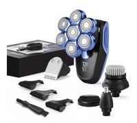 Máquinas de afeitar para cabeza para hombres calvos, 7D magnéticas, afeitadora eléctrica para cabeza de hombre con pantalla LED, carga inalámbrica tipo-C, 6500-9200 RPM, afeitado de 360° para hombres