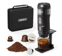 Máquinas de Café Cafetera Cápsulas Espresso Nespresso Portátil Automaticas Para Coche 12V Hibrew H4a 3-En-1, Compatible Con Nes/Dg/Café Molido, Con Soporte Plegable ,Cable USB, para viajar, acampar,