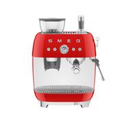 Smeg EGF03RDEU - Cafetera Expresso Manual Estética Años 50 con Vaporizador Color Rojo