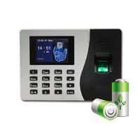 Máquinas de fichaje para pequeñas Empresas, Reloj de Asistencia Registrador de Tiempo Biométrico Huella Dactilar Máquina de Control de Tiempo de Asistencia(K14 N Battery)