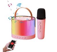 Máquinas de karaoke con micrófonos,Altavoces de karaoke con 2 micrófonos - Juego de altavoces de micrófono compacto de karaoke, sonido estéreo, máquina de karaoke para niños, equipo de karaoke