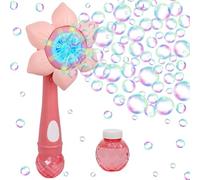 Máquinas de pompas de jabón para niños, varilla de burbujas eléctrica, pompas de jabón, fantástica máquina de pompas de jabón, regalo para niños, cumpleaños, fiestas al aire libre, bodas (pink)