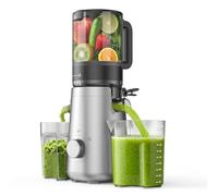 Máquinas exprimidoras con canal de alimentación grande de 5.8 pulgadas, exprimidor de prensa fría para verduras y frutas enteras fácil de limpiar, alto rendimiento de jugo, última intervensión de BPA