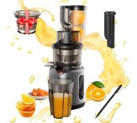 Máquinas exprimidoras masticadoras, exprimidor de prensa en frío con conducto de alimentación de 75mm, fácil de limpiar, función de motor silencioso, exprimidor de zanahorias y exprimidor de naranjas