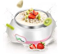 Máquinas para hacer yogur, Revestimiento interior de acero inoxidable 1 litro, fácil limpiar, enchufar y usar, apto for uso doméstico