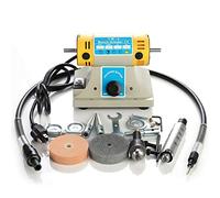 Máquinas pulidoras, Pulidora de banco 350 W mini joyería pulido de rocas pulido kits de herramientas de sobremesa, velocidad variable 0 ~ 10000 RPM, bricolaje Rock Gem Jade