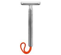 Maquinilla de Afeitar Clásica Mühle Unisex Companion Cordel Coral | Acero inoxidable plateado, peine cerrado, incluye Hoja clásica de doble filo, afeitado ecológico para barba, cara y cuerpo