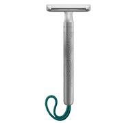 Maquinilla de Afeitar Clásica Mühle Unisex Companion Cordel Turquesa | Acero inoxidable plateado, peine cerrado, incluye Cuchilla clásica de doble borde, afeitado ecológico para barba