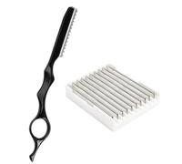 Maquinilla de afeitar con 10 cuchillas intercambiables, maquinilla de afeitar para adelgazamiento y corte de contorno, Feather Razor maquinilla de afeitar de acero inoxidable, maquinilla de afeitar
