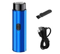 Maquinilla de afeitar eléctrica de viaje recargable, Maquinilla de afeitar para hombre de viaje pequeña maquinilla de afeitar de bolsillo recargable USB, uso con un solo botón y uso en seco Jingan
