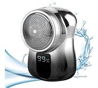 Maquinilla de afeitar eléctrica de viaje - Travel Men's Shaver Small Razor para hombres,Pantalla de alimentación Afeitadora de barba recargable por USB Afeitadora de tamaño de bolsillo Buniq