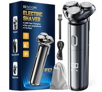 Maquinilla de afeitar eléctrica para hombre, afeitadora eléctrica 3D, cabezal de afeitado magnético IPX7 con bloqueo de viaje, afeitadora en seco y húmedo