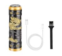 Maquinilla de afeitar eléctrica para hombre, mini maquinilla de afeitar profesional Gold Dragon, recortadora de barba portátil con cable de carga para hombres, padre, marido, viajes y aseo diario
