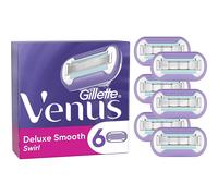 Maquinilla de afeitar femenina Gillette Venus Deluxe Smooth Swirl, paquete de 6 cuchillas de recambio