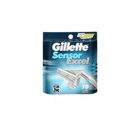 Maquinilla de afeitar Gillette Sensor Excel para hombre, paquete de 10 hojas de recambio