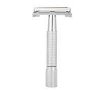 Maquinilla de afeitar manual para hombre - Afeitadora de barba clásica de doble filo con estuche de viaje y espejo incorporado - Maquinilla de afeitar de aleación de zinc con mango antideslizante