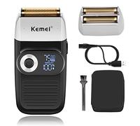Maquinilla de Afeitar para Pombres KEMEI - Afeitadora de láminas Recargable sin Cable, a Prueba de agua y Lavable, KM-2026