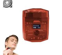 Maquinilla de afeitar portátil transparente, maquinilla de afeitar eléctrica pequeña de doble motor con cabezal de afeitado multifuncional, afeitadora portátil de bolsillo USB, mini afeitadora