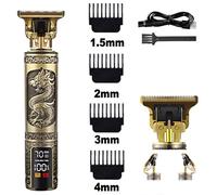 Maquinilla de afeitar T9 Digital LCD para hombre sin cable, Retro con cabeza de aceite, para tallar el pelo, de precisión, acabado para Barba, Máquina Profesional de cuchillas en T de 0 mm