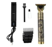 Maquinilla de Peluquero Inalámbrica de Aleación de Aluminio Dorada | Juego de Recorte Patrón Tallado, Uso Ligero, para Barbero en Salón y Cortes en Casa