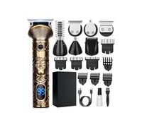 Maquinilla profesional para cortar cabello y barba para hombre, inalámbrica, con pantalla y carga USB